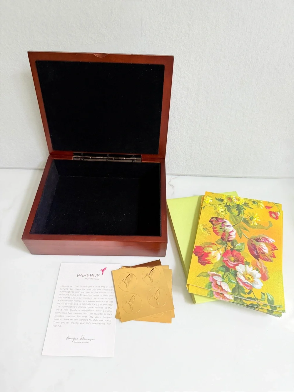 Papyrus Floral Keepsake Box with Cards